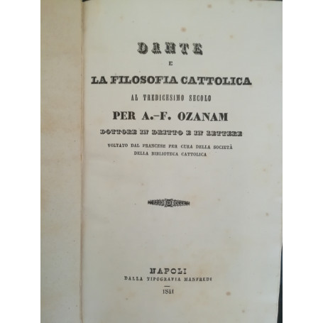 Dante e la filosofia cattolica al tredicesimo secolo