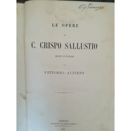 Le opere di C. Crispo Sallustio recate in italiano da Vottorio Alfieri