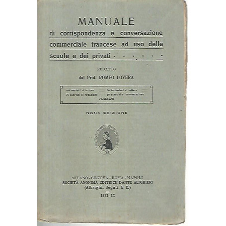 Manuale di corrispondenza e conversazione commerciale francese ad uso delle scuole e dei privati